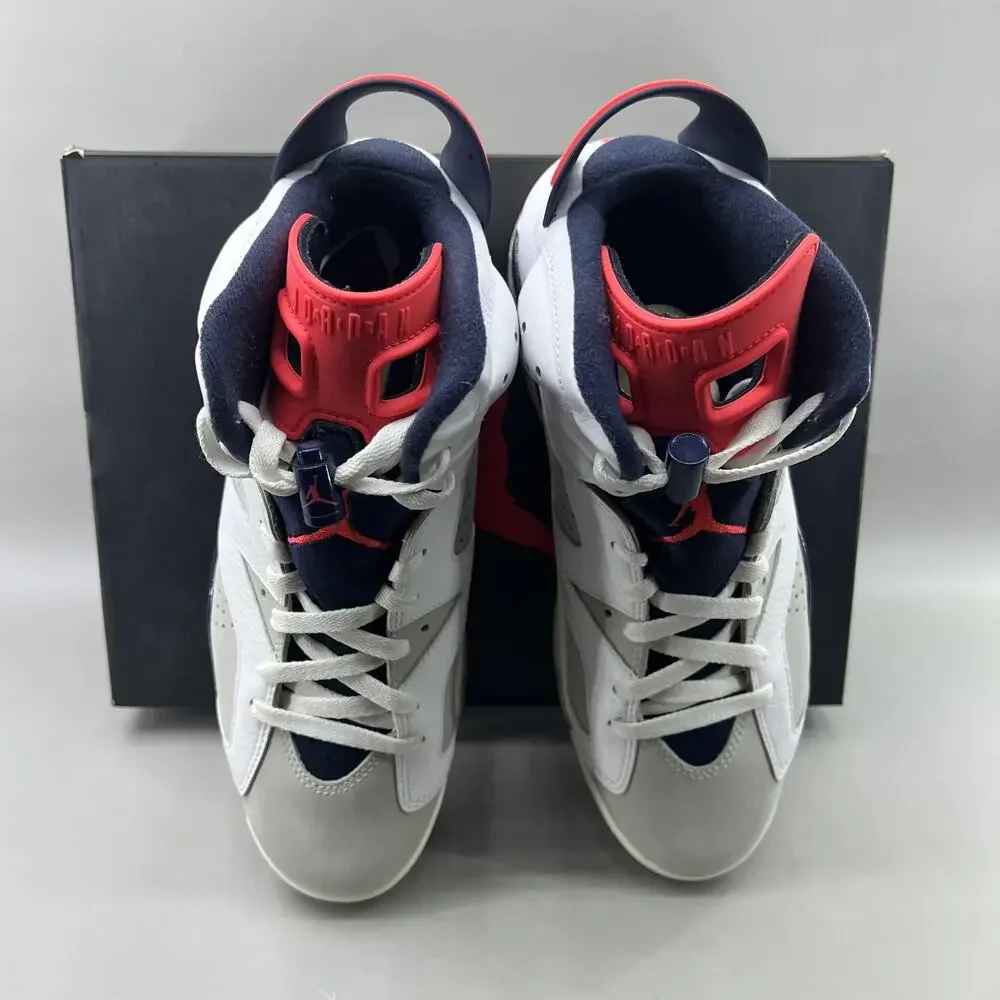 Air Jordan 6 Retro Tinker Shoes Men Size 9.5 White Grey Infrared Mid Sneakers